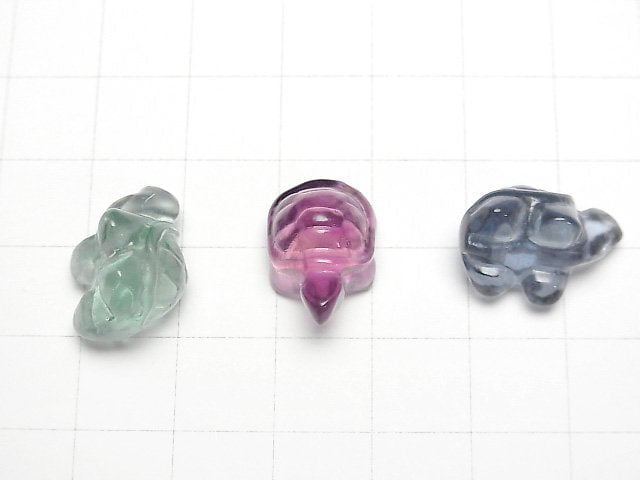 [Video] Multicolor Fluorite AAA Sea Turtle Motif 9.5x12mm [Undrilled] 3pcs