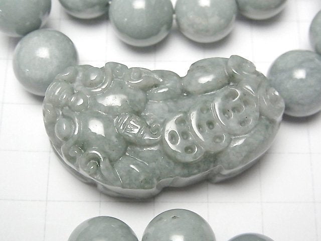 [Video] Burmese Jadeite AA++ Pixiu Carving & Round 12mm Bracelet