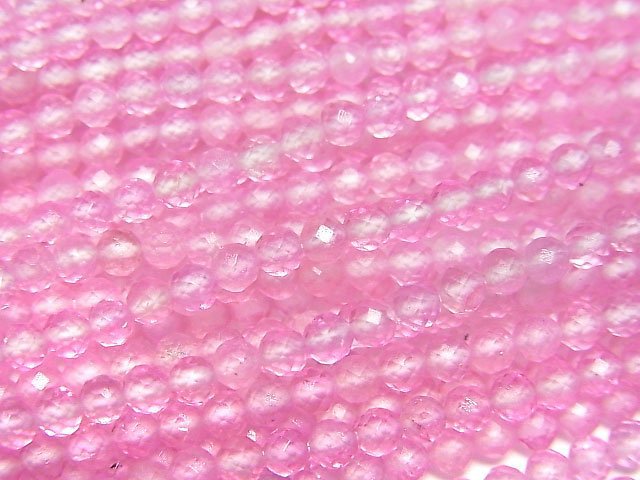 [Video]High Quality! Topaz AAA Faceted Round 3mm Pink Coated 1strand beads (aprx.15inch/37cm)