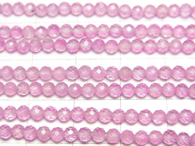 [Video]High Quality! Topaz AAA Faceted Round 3mm Pink Coated 1strand beads (aprx.15inch/37cm)