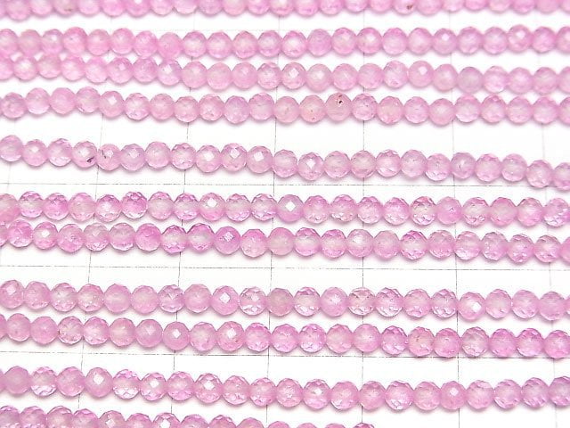 [Video]High Quality! Topaz AAA Faceted Round 3mm Pink Coated 1strand beads (aprx.15inch/37cm)