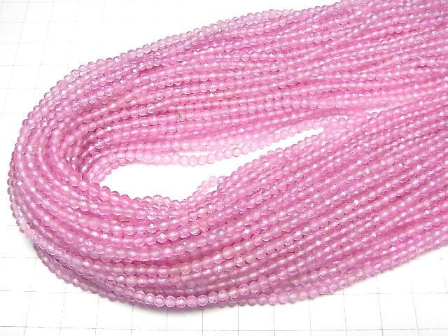 [Video]High Quality! Topaz AAA Faceted Round 3mm Pink Coated 1strand beads (aprx.15inch/37cm)