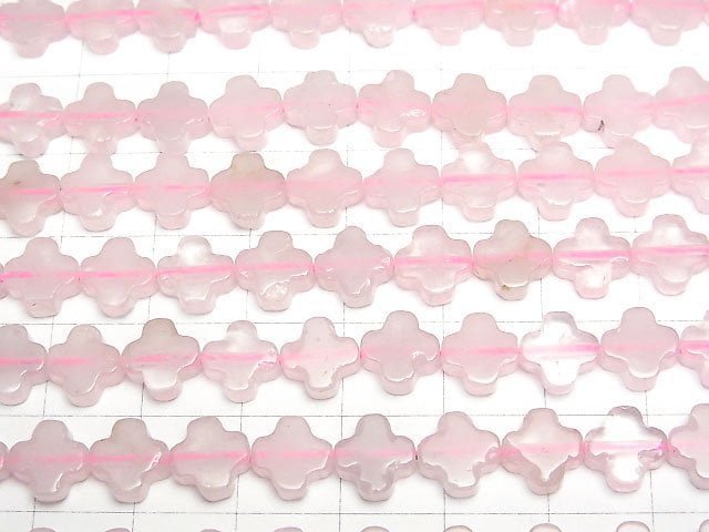 [Video] Rose Quartz AA+ Flower motif 8x8x3mm 1strand beads (aprx.15inch/36cm)