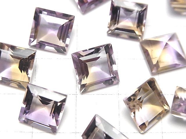 [Video]High Quality Ametrine AAA Loose stone Square Faceted 10x10mm 1pc