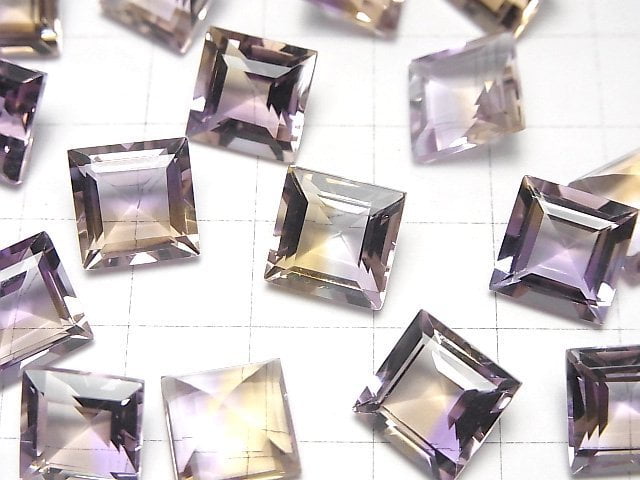 [Video]High Quality Ametrine AAA Loose stone Square Faceted 10x10mm 1pc