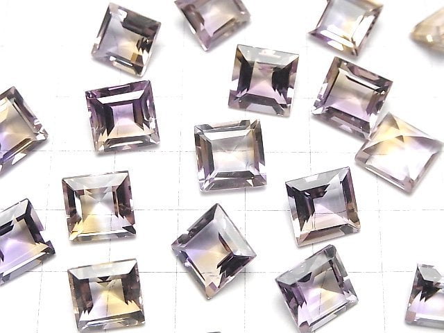 [Video]High Quality Ametrine AAA Loose stone Square Faceted 10x10mm 1pc