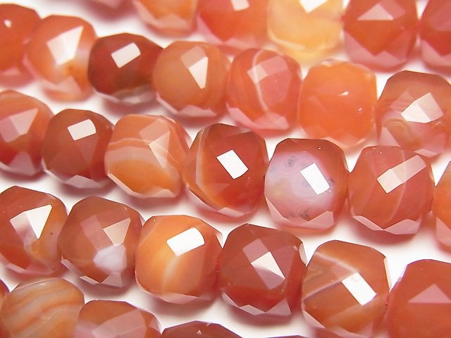 [Video] High Quality! Carnelian, Sardonyx AAA Cube Shape 8.5x8.5x8.5mm half or 1strand beads (aprx.15inch/36cm)