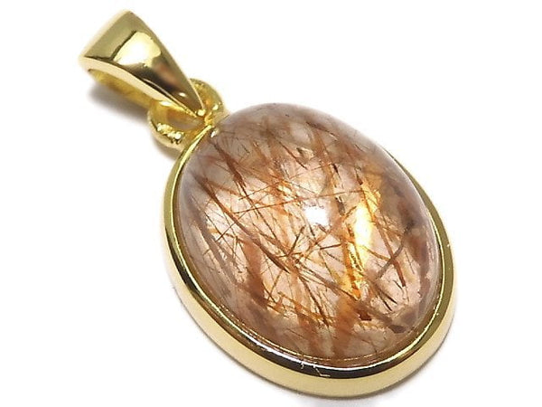 [Video][One of a kind] Copper Rutilated Quartz AAA Pendant 18KGP NO.132