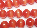 [Video] Red color Cat's Eye Round 11.5mm 1strand beads (aprx.14inch/35cm)