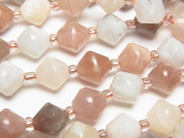 [Video]High Quality! Multi-color Moonstone AA+ Abacus cut 8x8x8mm half or 1strand beads (aprx.15inch/38cm)