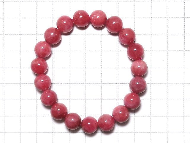 [Video][One of a kind] Brazilian Imperial Rhodonite AAA Round 10mm Bracelet NO.11