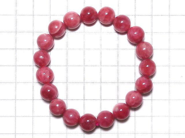 [Video][One of a kind] Brazilian Imperial Rhodonite AAA Round 10mm Bracelet NO.12