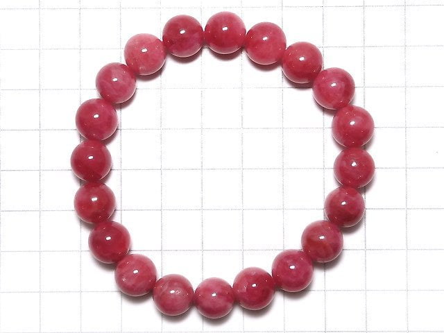 [Video][One of a kind] Brazilian Imperial Rhodonite AAA Round 10mm Bracelet NO.13