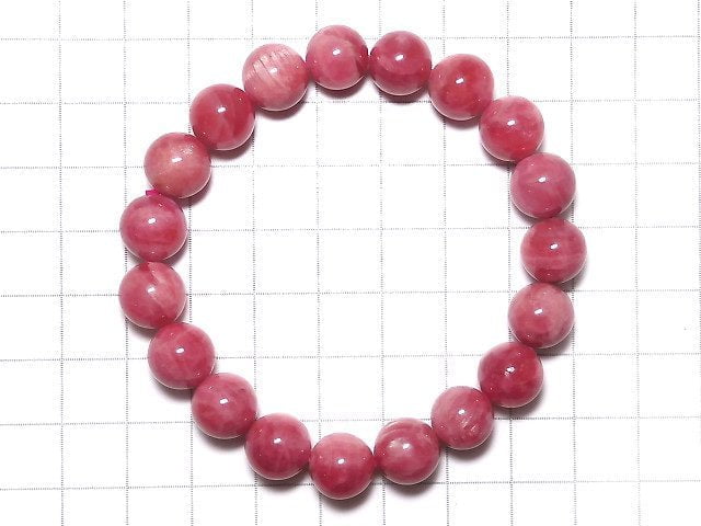 [Video][One of a kind] Brazilian Imperial Rhodonite AAA Round 10mm Bracelet NO.16