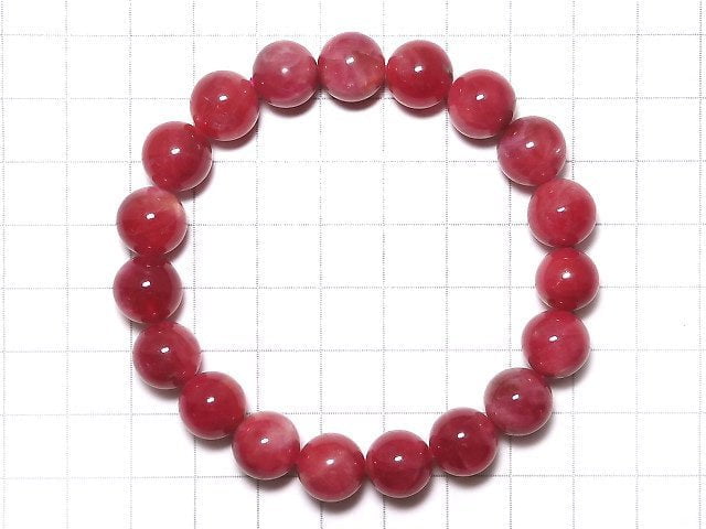 [Video][One of a kind] Brazilian Imperial Rhodonite AAA Round 10.5mm Bracelet NO.17