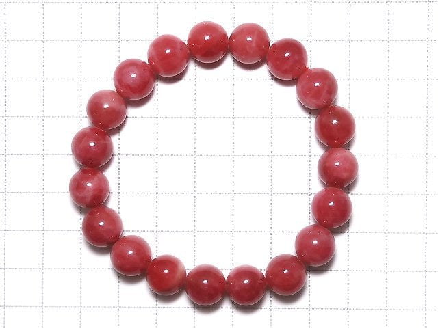 [Video][One of a kind] Brazilian Imperial Rhodonite AAA Round 10.5mm Bracelet NO.21