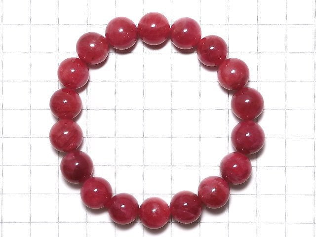 [Video][One of a kind] Brazilian Imperial Rhodonite AAA Round 11mm Bracelet NO.25