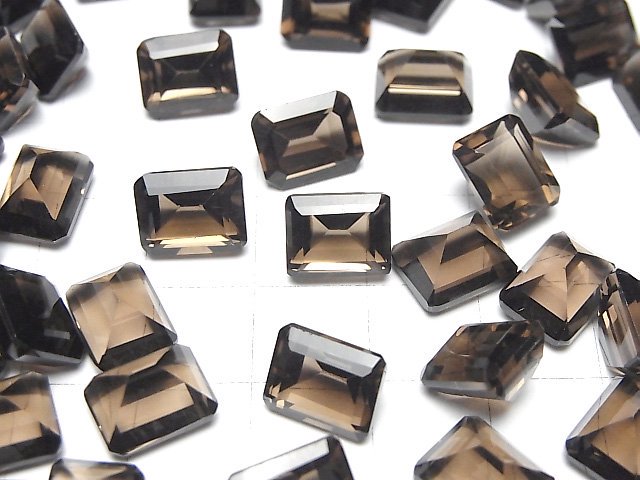 [Video]High Quality Smoky Quartz AAA Loose stone Rectangle Faceted 10x8mm 2pcs