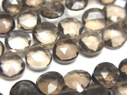 [Video]High Quality Smoky Quartz AAA- Chestnut Faceted Briolette half or 1strand beads (aprx.7inch/18cm)