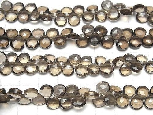 [Video]High Quality Smoky Quartz AAA- Chestnut Faceted Briolette half or 1strand beads (aprx.7inch/18cm)