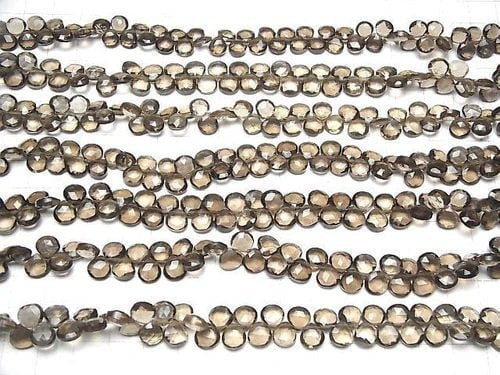 [Video]High Quality Smoky Quartz AAA- Chestnut Faceted Briolette half or 1strand beads (aprx.7inch/18cm)