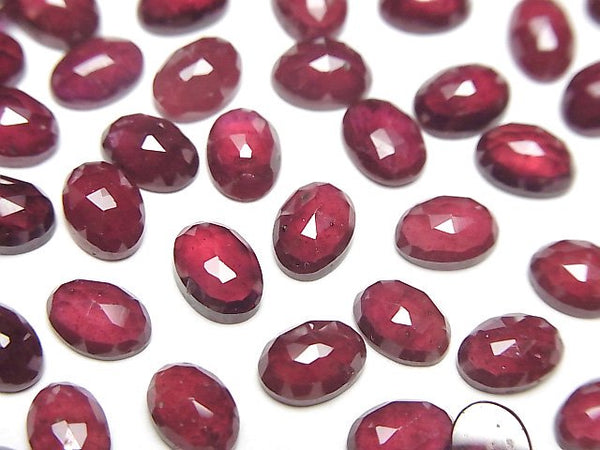 [Video]High Quality Ruby AAA- Oval Rose Cut 7x5mm 2pcs