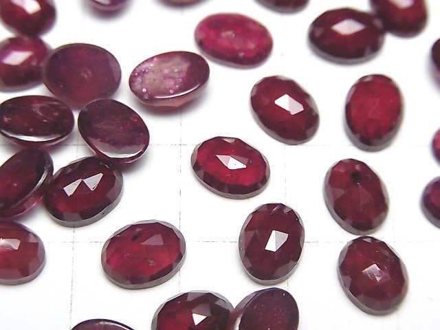 [Video]High Quality Ruby AAA- Oval Rose Cut 8x6mm 1pc