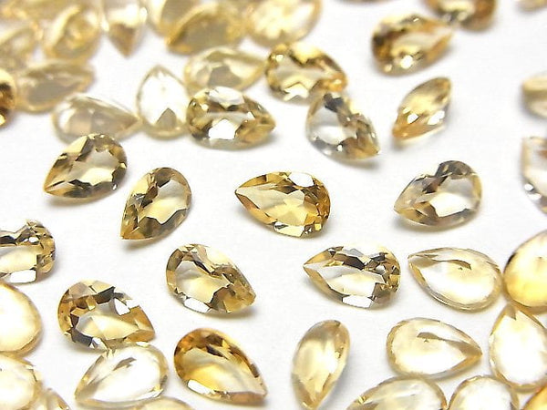 [Video]High Quality Citrine AAA Loose stone Pear shape Faceted 6x4mm 10pcs