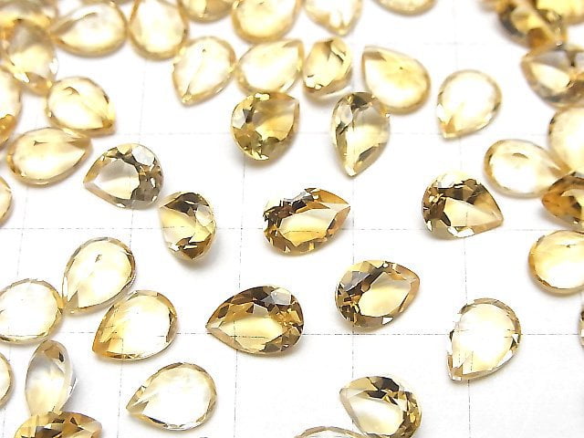 [Video]High Quality Citrine AAA Loose stone Pear shape Faceted 8x6mm 5pcs