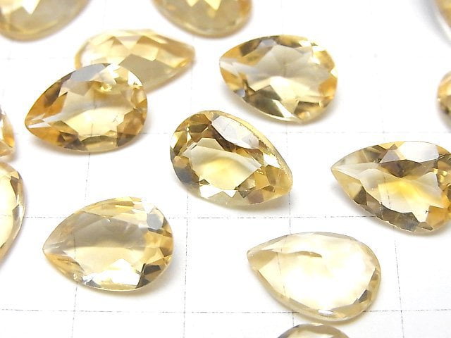 [Video]High Quality Citrine AAA Loose stone Pear shape Faceted 13x9mm 2pcs