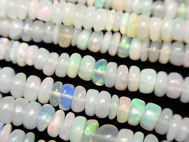 [Video] Ethiopian Opal AA++ Roundel half or 1strand beads (aprx.15inch/38cm)