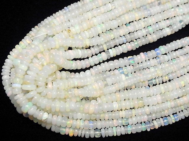 [Video] Ethiopian Opal AA++ Roundel half or 1strand beads (aprx.15inch/38cm)