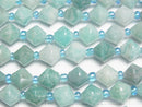 [Video]High Quality! Amazonite AA++ Abacus Cut 8x8x8mm half or 1strand beads (aprx.15inch/36cm)