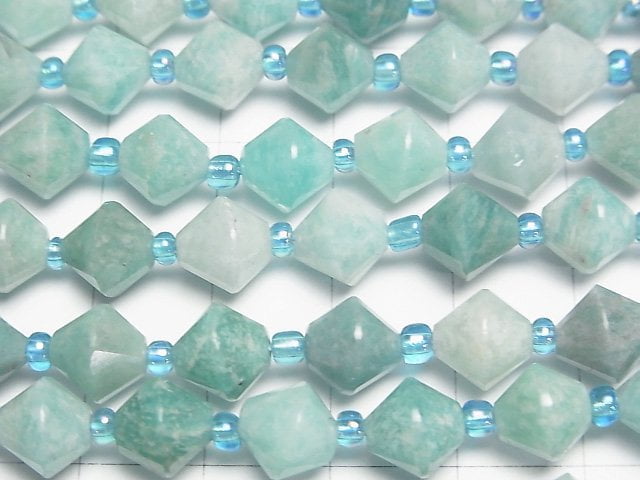 [Video]High Quality! Amazonite AA++ Abacus Cut 8x8x8mm half or 1strand beads (aprx.15inch/36cm)