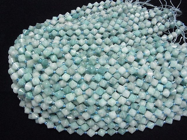 [Video]High Quality! Amazonite AA++ Abacus Cut 8x8x8mm half or 1strand beads (aprx.15inch/36cm)