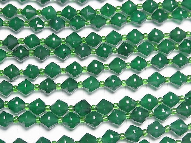 [Video]High Quality! Green Onyx AAA Abacus Cut 8x8x8mm 1strand beads (aprx.14inch/35cm)