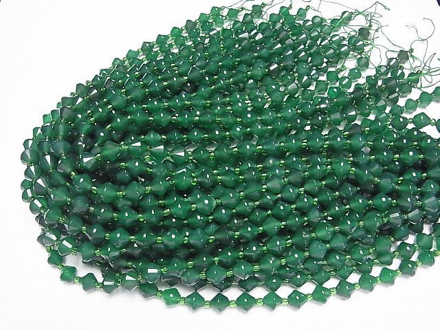 [Video]High Quality! Green Onyx AAA Abacus Cut 8x8x8mm 1strand beads (aprx.14inch/35cm)