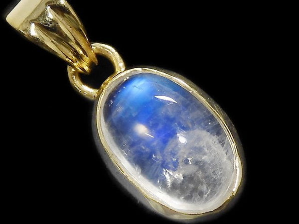 [Video][One of a kind] High Quality Rainbow Moonstone AAA Pendant 18KGP NO.104