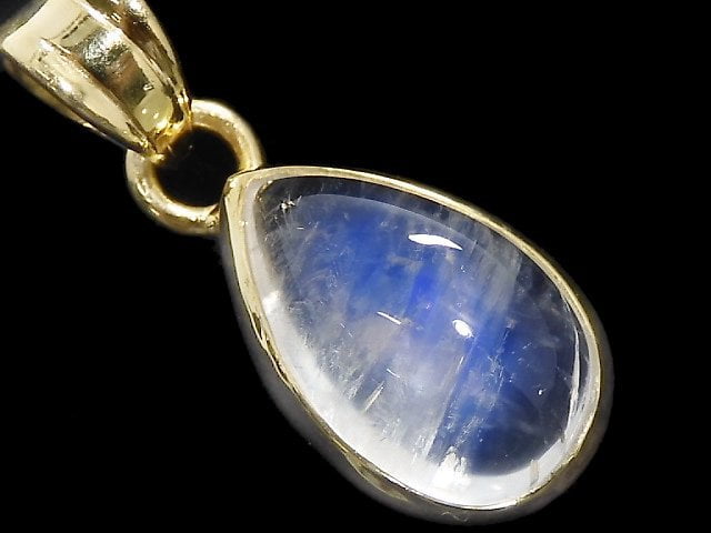 [Video][One of a kind] High Quality Rainbow Moonstone AAA Pendant 18KGP NO.107