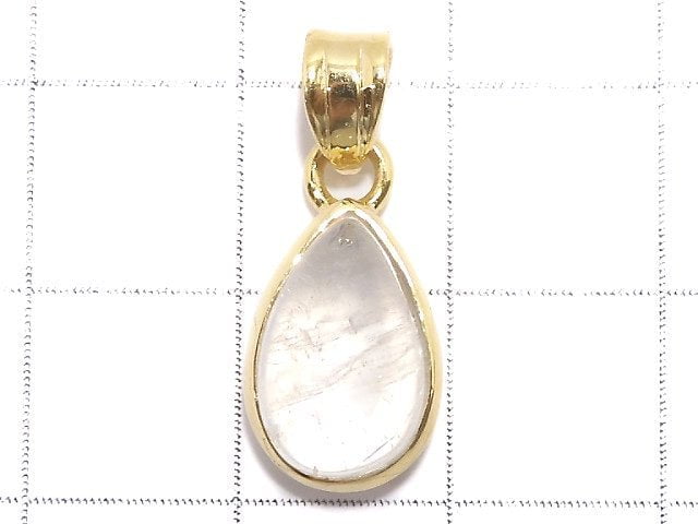 [Video][One of a kind] High Quality Rainbow Moonstone AAA Pendant 18KGP NO.107