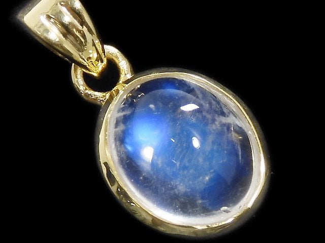 [Video][One of a kind] High Quality Rainbow Moonstone AAA Pendant 18KGP NO.109