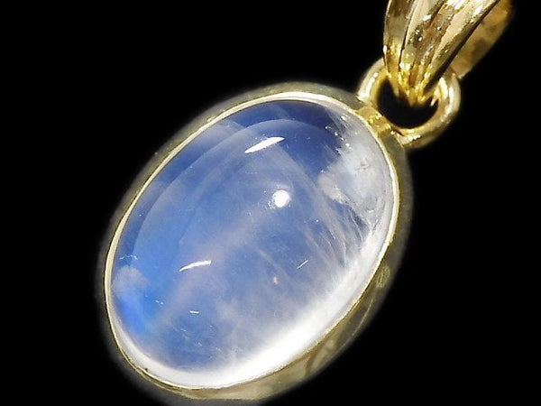 [Video][One of a kind] High Quality Rainbow Moonstone AAA Pendant 18KGP NO.112