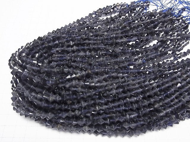 [Video]High Quality! Iolite AA+ Abacus Cut 6x6x5mm half or 1strand beads (aprx.15inch/37cm)