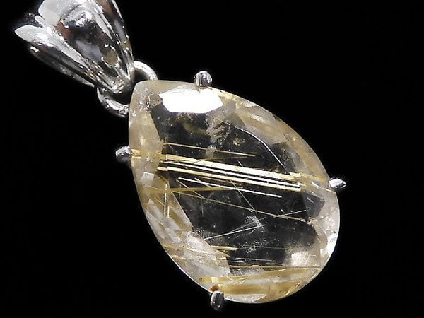 [Video][One of a kind] High Quality Rutilated Quartz AAA- Pendant Silver925 NO.24