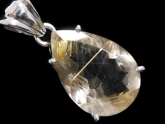 [Video][One of a kind] High Quality Rutilated Quartz AAA- Pendant Silver925 NO.28