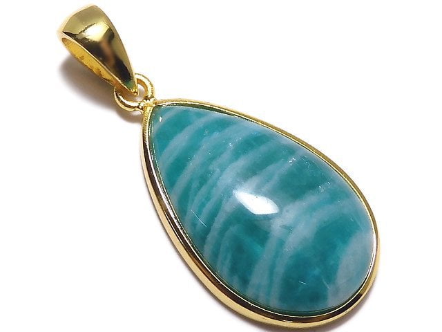 [Video][One of a kind] Amazonite AAA- Pendant 18KGP NO.211