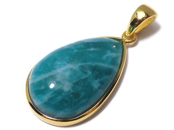 [Video][One of a kind] Amazonite AAA- Pendant 18KGP NO.212