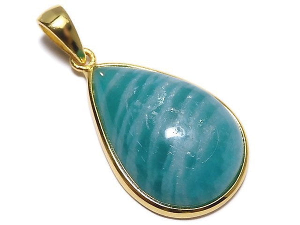 [Video][One of a kind] Amazonite AAA- Pendant 18KGP NO.213