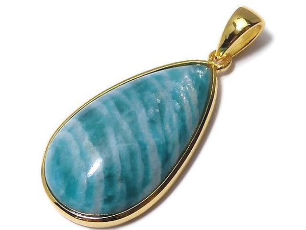 [Video][One of a kind] Amazonite AAA- Pendant 18KGP NO.215