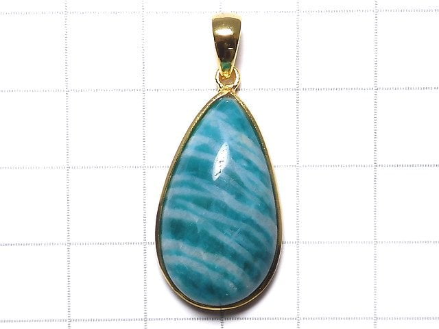 [Video][One of a kind] Amazonite AAA- Pendant 18KGP NO.215